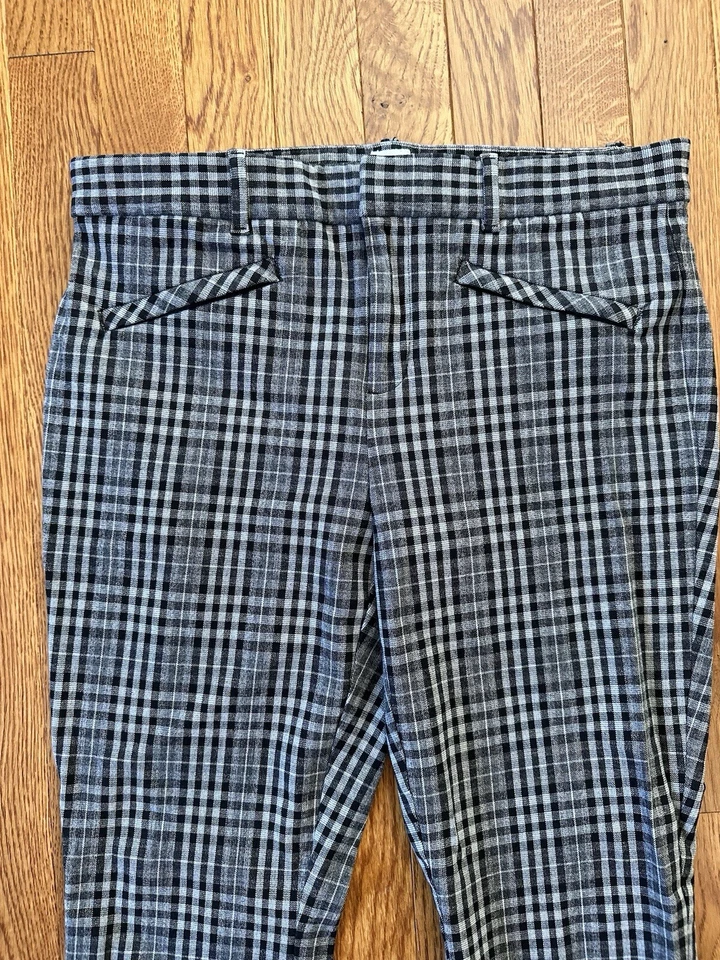 Pantalones Pixie Gap Negros y Grises A Cuadros Ajustados Tobillo Recto  Foto 2 de 4