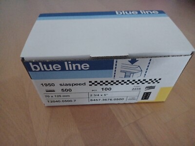 100x SIA BLUE LINE 1950 siaspeed P500 Schleifstreifen KLETT 70 x 125 mm