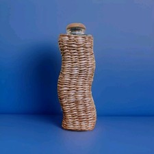 Fiaschetta Design Contemporaneo Bottiglia Vetro e Vimini 