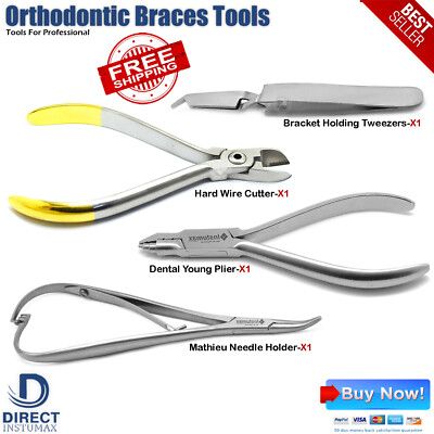 Orthodontic TC Hard Wire Dental Mathieu Young Plier & Bracket Holding Tweezers