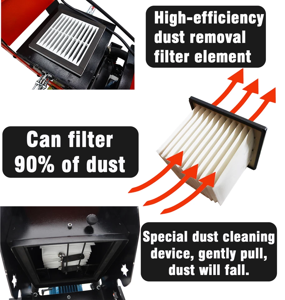 Moedor de piso de concreto 220V máquina de polir com balde de poeira 30L 6 cabeças de moagem - Imagem 4 de 4