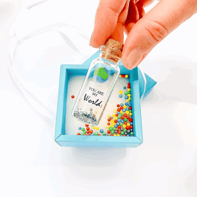 Cute Girlfriend and Boyfriend Gifts Message in a Bottle in Teal