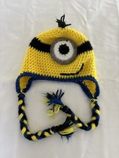 Crocheted Despicable Me Minion Hat youth small has been worn still in good shape