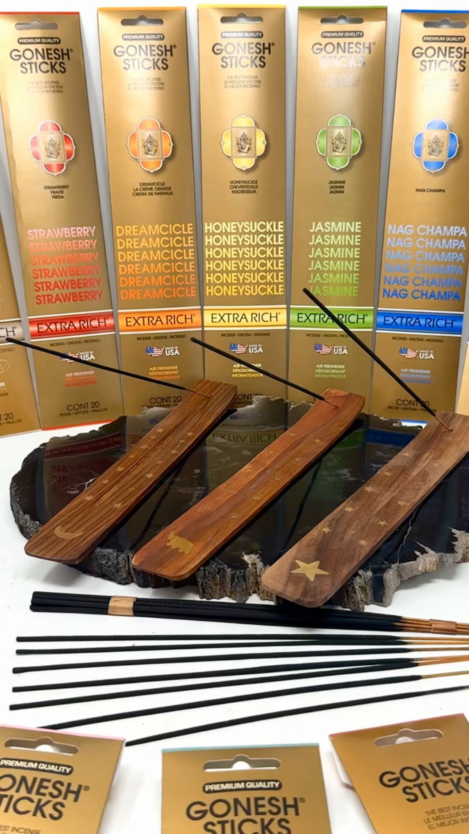 Gonesh Nag Champa Incense Sticks - 8 Packs, 20 Sticks Each, Extra Rich