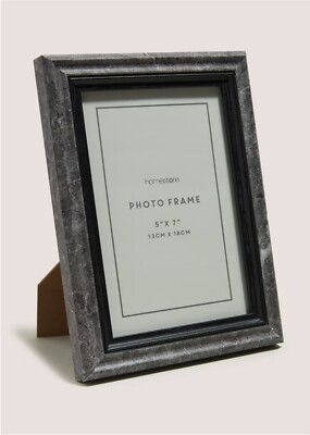 Neuer eleganter schwarzer Marmoroptik Fotorahmen (5'' x 7'') perfektes Geschenk Dekor