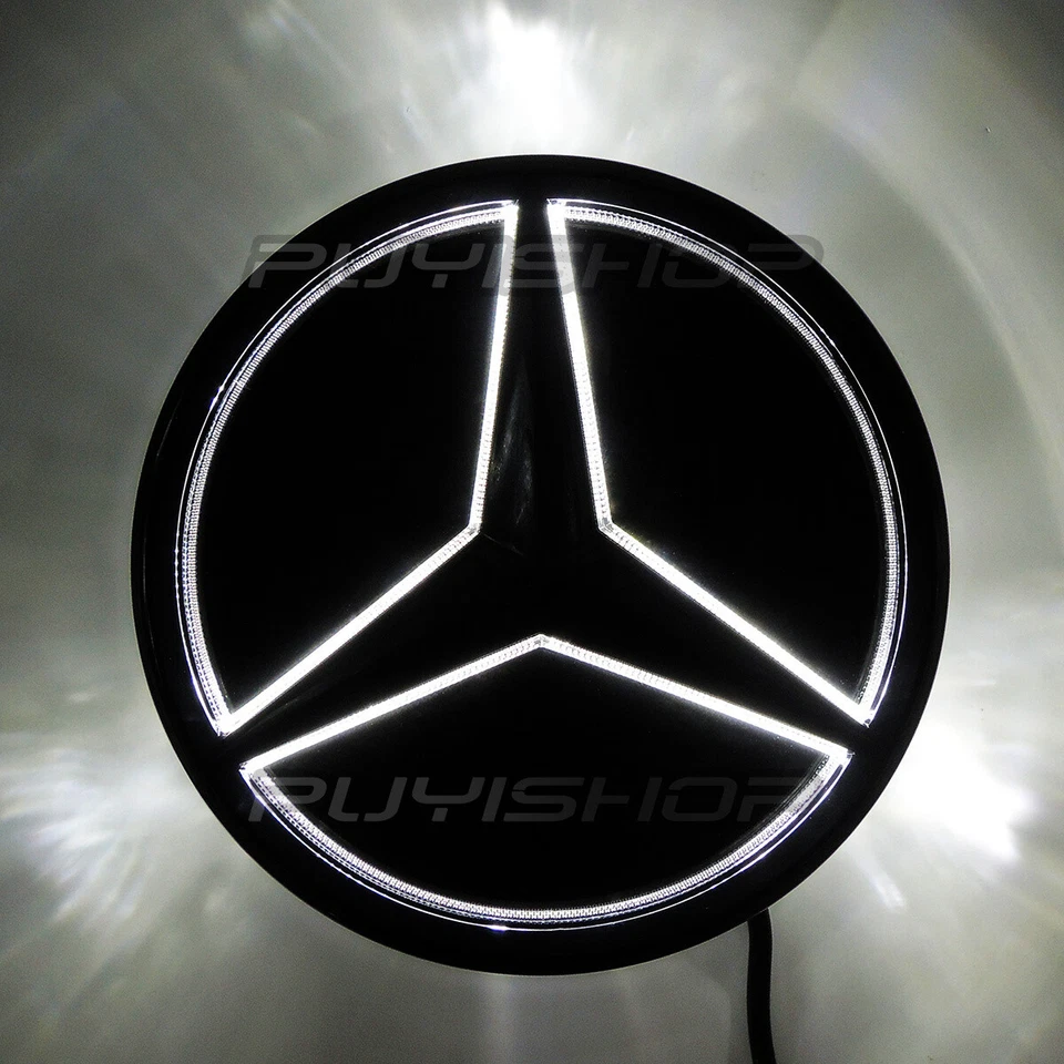 Luz con logotipo emblema parrilla LED negra iluminada para Mercedes Benz GLC GLS 15-19 Foto 2 de 4