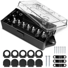 7 Way Electrical Trailer Junction Box Weatherproof for Camper RV Connector Clear