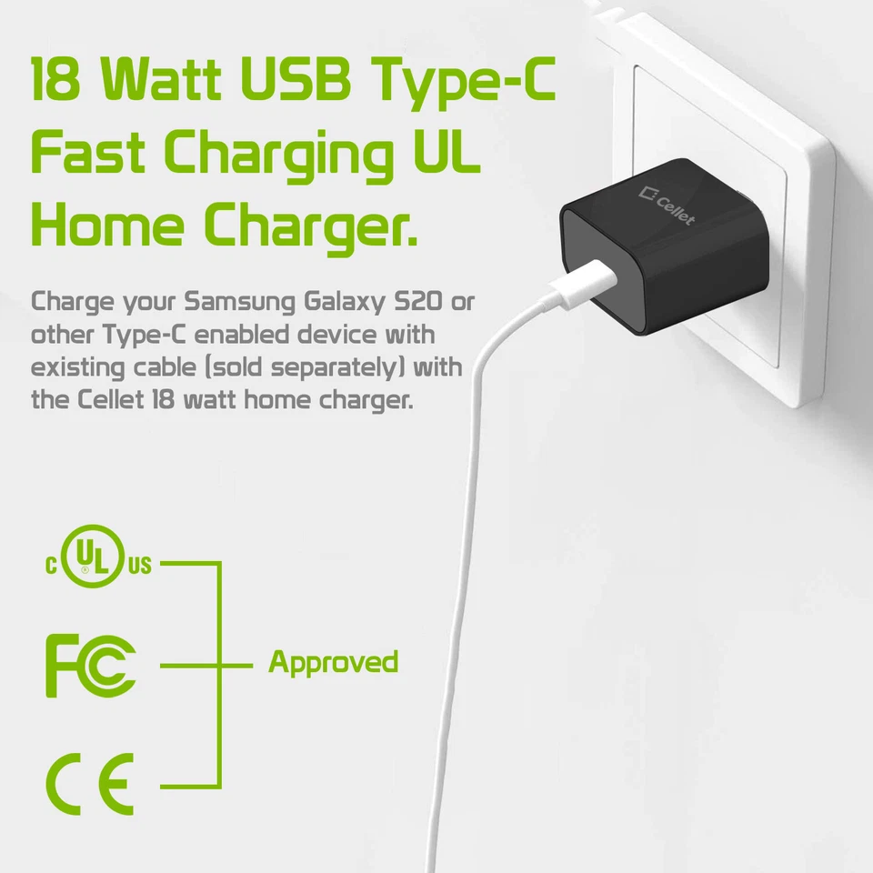 Cellet USB-C Fast Charging Wall Power Adapter Cube For iPhone Samsung Android LG - Image 4 of 4