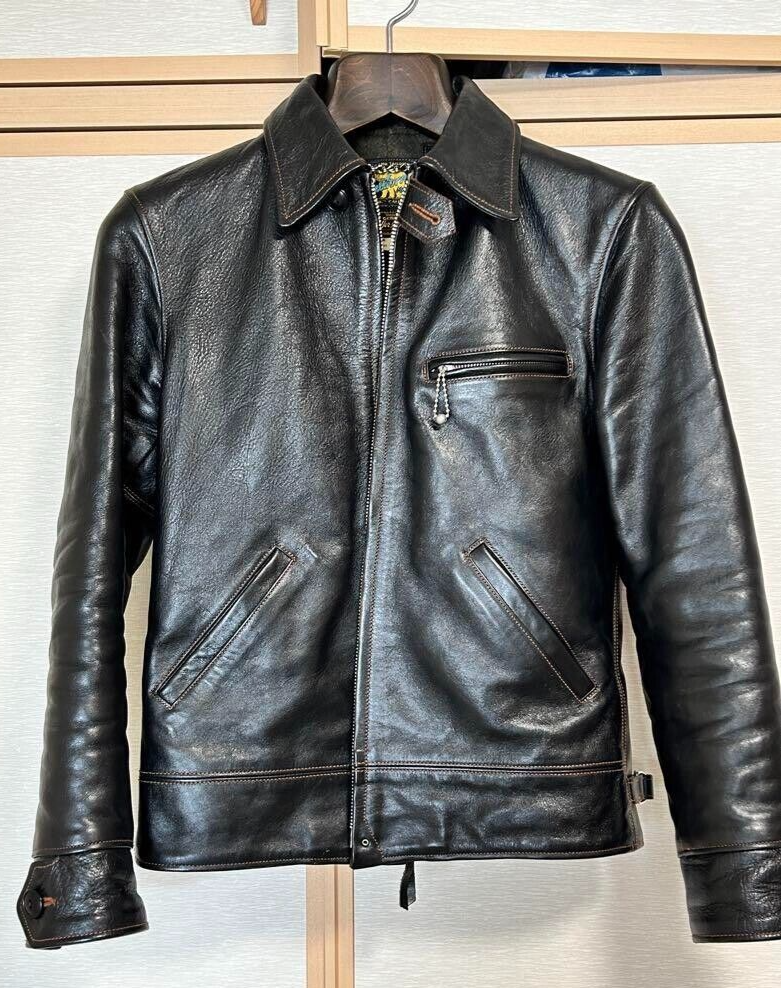 Rainbow Country Horsehide Sports Jacket Size 36 Black Leather 