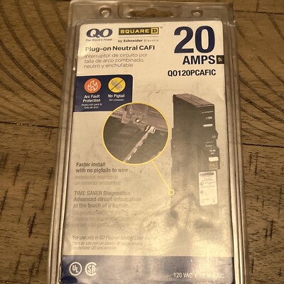 Square D QO 20 Amp Plug-on Neutral CAFI