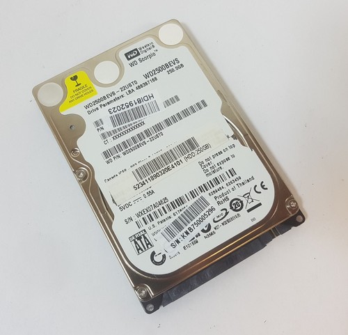 250GB Western Digital WD2500BEVS-22UST0 SATA 2,5" Notebook Festplatte