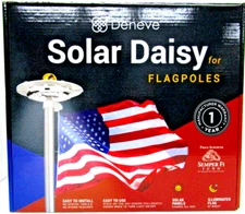 Deluxe Silver Solar Flag Pole Light Solar Powered-Dusk to Dawn for 12+ Hours