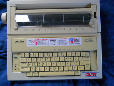 Brother AX-250 Portable Word Processor Printer Plug-In Typewriter ...