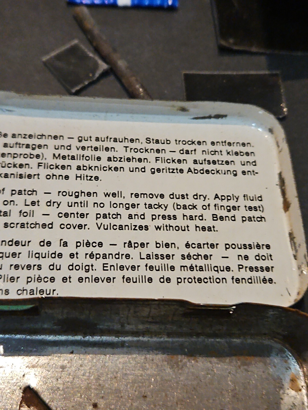 RARE VINTAGE REMA TIP TOP VULKANISIERT TIN BOX BICYCLE 🚲 REPAIR KIT W/CONTENTS 