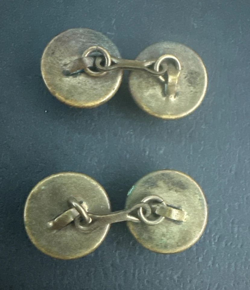 Vintage Round Dome Multi Colored Murano Style Brass Buttons - Image 3 of 4