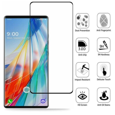 For LG Wing 5G 3D Curved Full Coverage Tempered Glass Screen Protector 