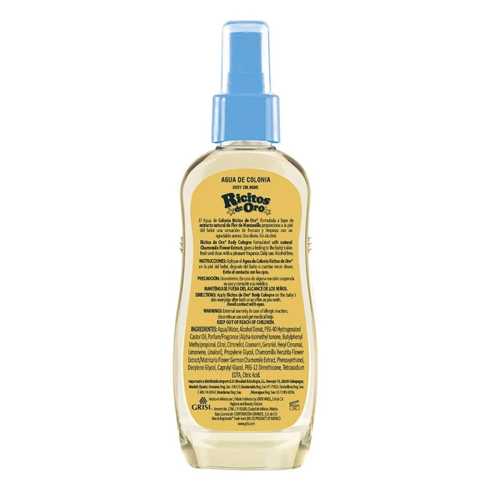 AGUA DE COLONIA Ricitos de Oro Manzanilla Bebé Suave Fresco Aroma 3.4oz Foto 2 de 3