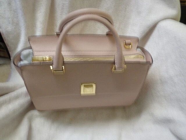 Buy Michael Kors Sylvia Large Crossgrain Leather Satchel in Soft Pink at