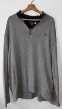 Polo Ralph Lauren Pullover Sweater Mens 3/4 Quarter Zip Gray Size XXL