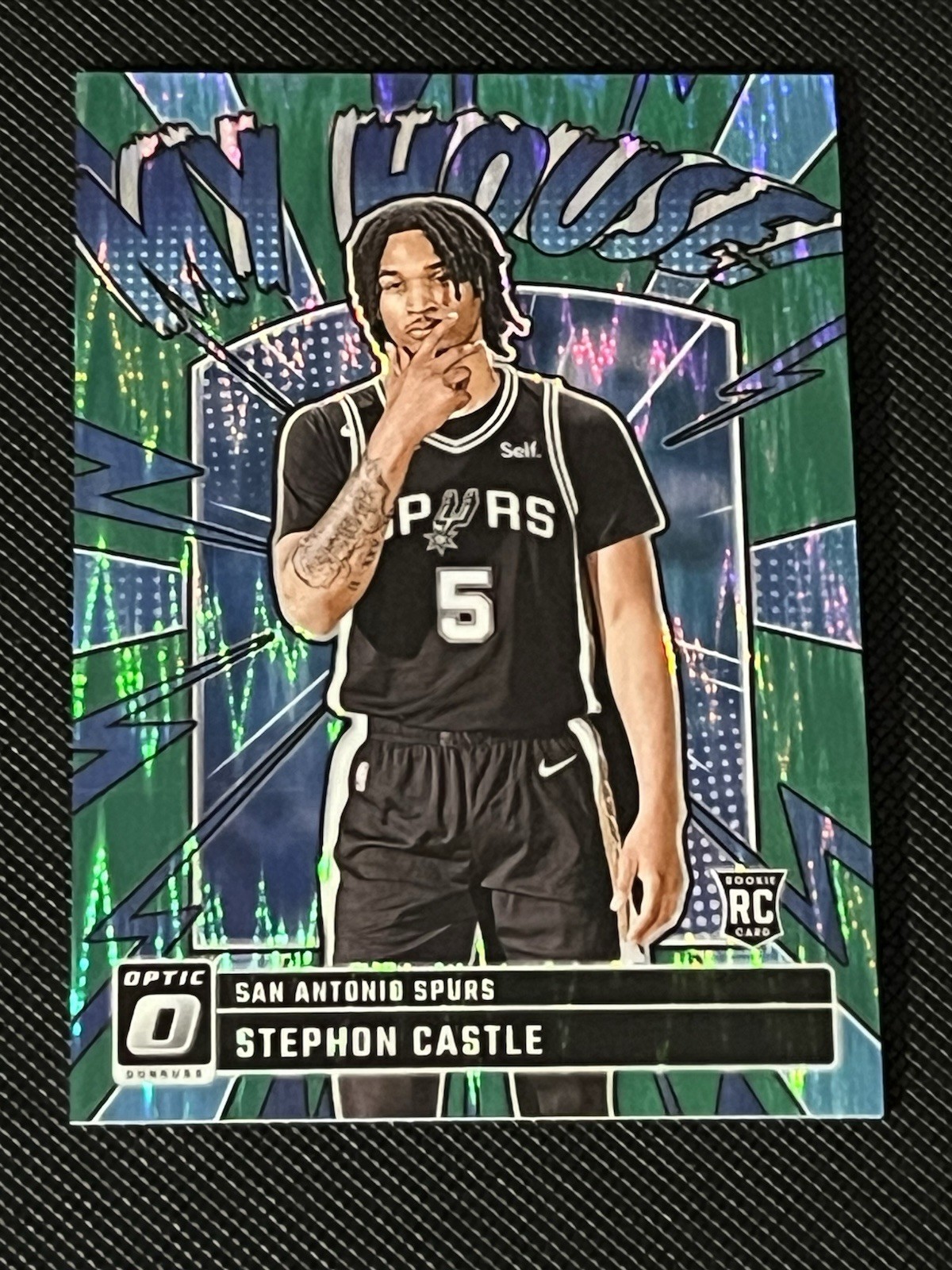 STEPHON CASTLE 2024-25 Donruss Optic #16 My House! Green Shock /149 RC Spurs