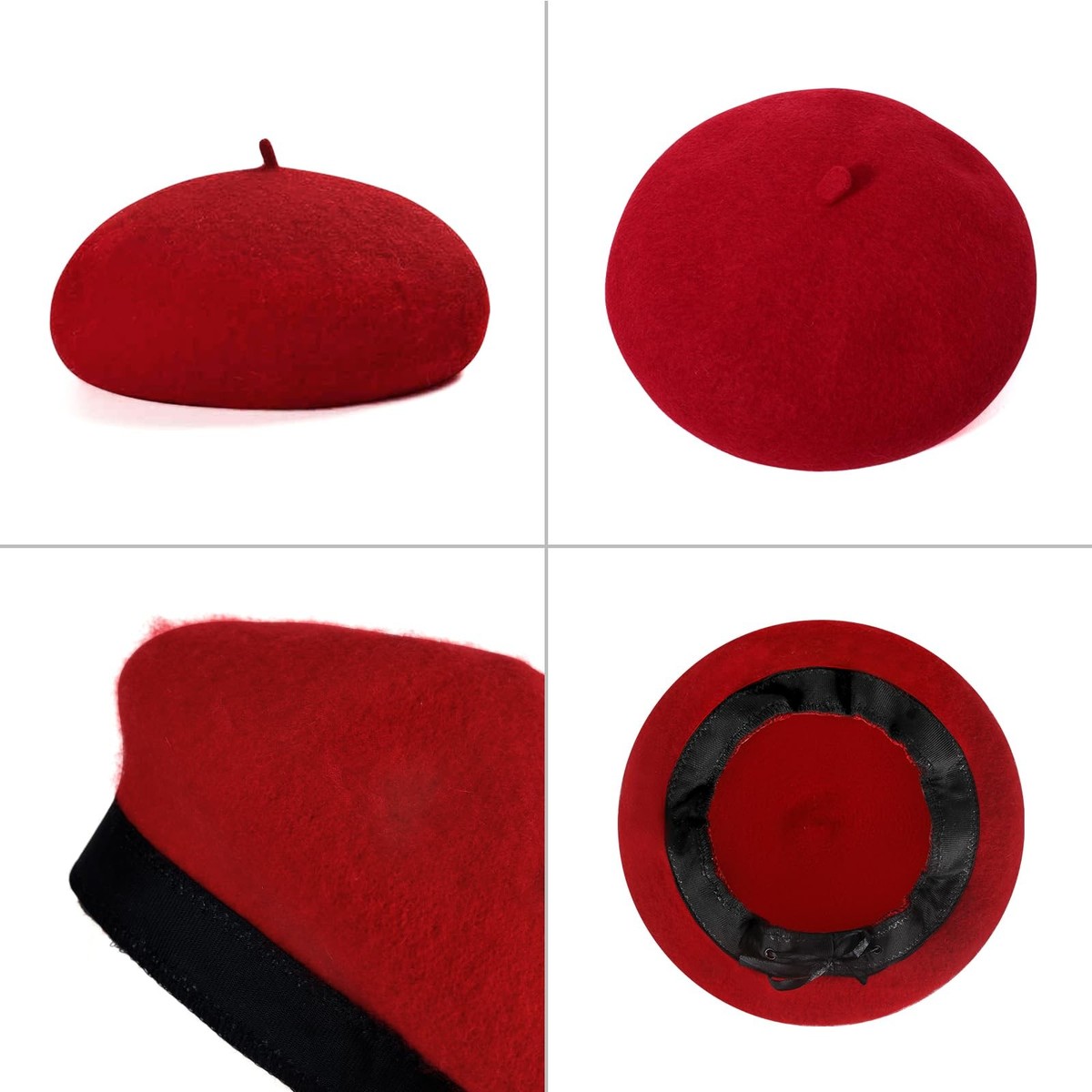 Women French Beret Hats Classic Beret Hats for Women Red 