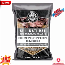 Pit Boss 100% All-Natural Hardwood Competition Blend BBQ Grilling Pellets, 40 Po