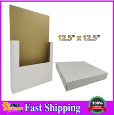 50 Pack Vinyl Record Mailers for 12-inch LP, Adjustable 12.5" x 12.5" x 2" Box