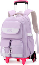 Rolling Backpack for Girls Backpack with Wheels for Girls Kids Roller Trolley Ba