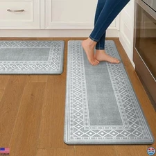 GENIMO Anti-Fatigue Kitchen Mats - 2 Pack, Cushioned, Non-Slip, Waterproof,