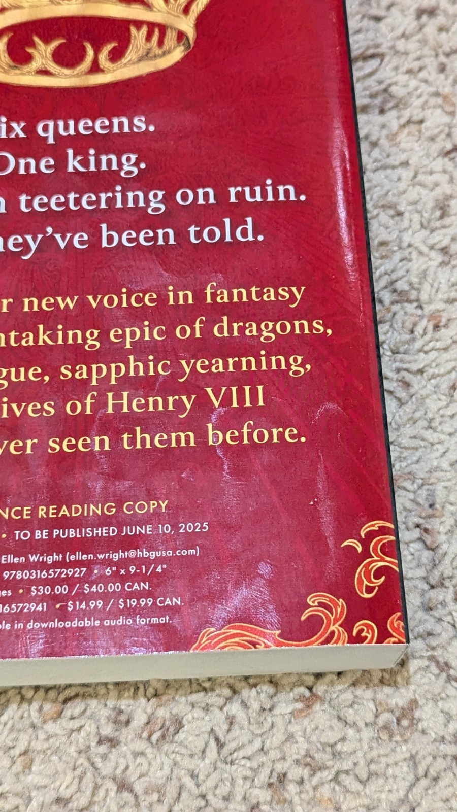 Six Wild Crowns by Holly Race ARC Advance Readers' Edition 