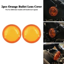 Pair Bullet Turn Signal Light Lens Orange Covers For Harley Sportster XL Touring