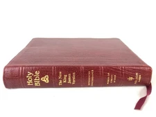 NKJV Nelson 446BG Bible genuine leather burgundy red letter 1983 *VG unmarked*