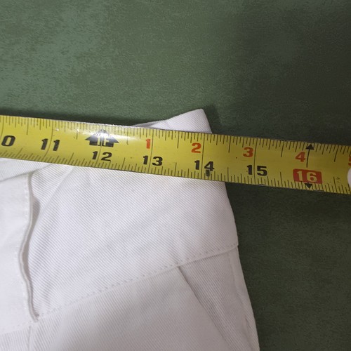 Culotte femme coton blanc jambes larges pantalon plissé taille haute L baggy côtier - Photo 15/18