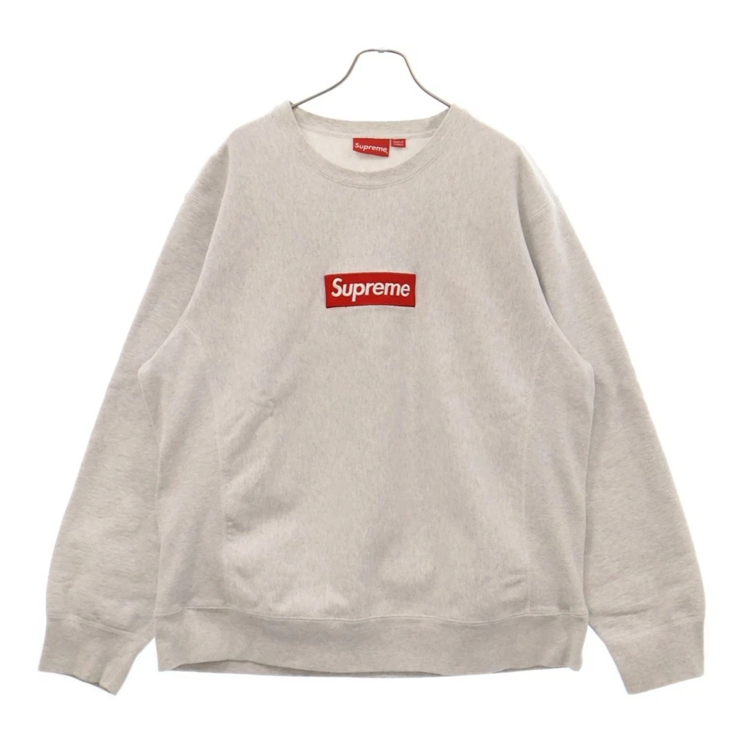 Sweat col rond gris logo boîte SUPREME 18AW occasion 849defe0061842052aaa1721a9da