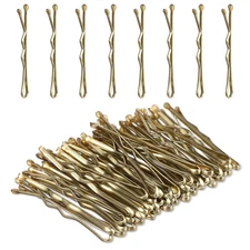 Mini Bobby Pins, 50PCS 1.37 Inch Small Wavy Hair Pins Metal Hair Clip Hairpins f