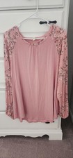 Matilda Jane XL Dose of Floral Womens Top Tunic Long Sleeve Pink