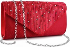 Evening Clutch Purses for Women Handbags for Formal Wedding Party RED