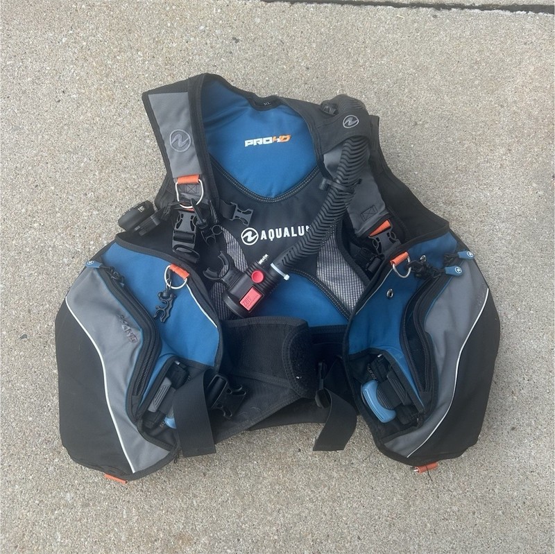 Aqua Lung Pro HD Scuba Diving BCD Buoyancy Compensator Blue/Black Size XL
