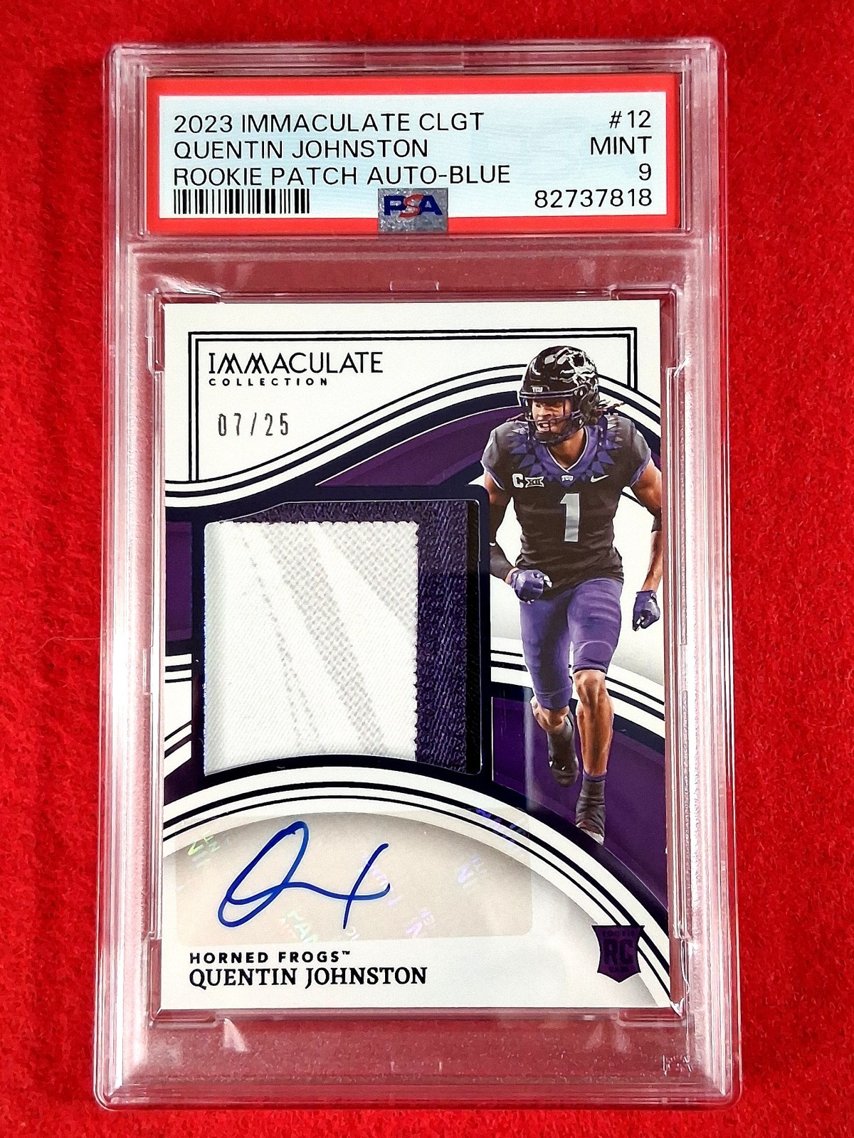 Quentin Johnston Panini Immaculate Collection Collegiate Rookie Patch Autographs #12 Blue