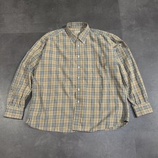 Vintage 90s Burberry London Nova Check Button Long Sleeve Shirt Size XL