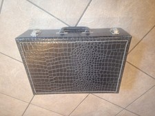 Vintage Faux Black Alligator 30 Ct 8 Track Tape Case NOS