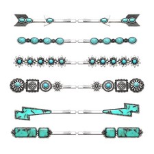 Hair Pin for Women Western Turquoise Clips 1 Count Pack of 1 , 12pcs