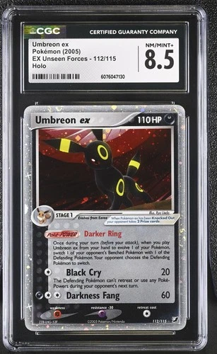 CGC 8.5 Umbreon ex 2005 EX Unseen Forces 112/115 Holo Pokemon Card