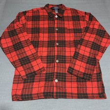 Polo Ralph Lauren Plaid Flannel Pajama Shirt Mens M - Red Long Sleeve Sleepwear