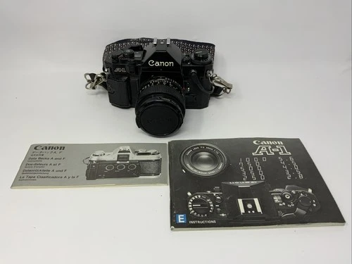 Canon A-1 SLR 35mm Film Camera FD 50mm 1:1.4 f1.4 Lens From JAPAN With Data Back