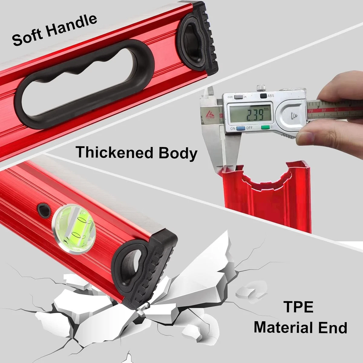 Nivel magnético digital de 24 pulgadas - IP54 herramienta inteligente electrónica impermeable y polvo
