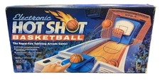 Vintage 1990 Milton Bradley Electronic Hot Shot Basketball Tabletop Game CIB Box