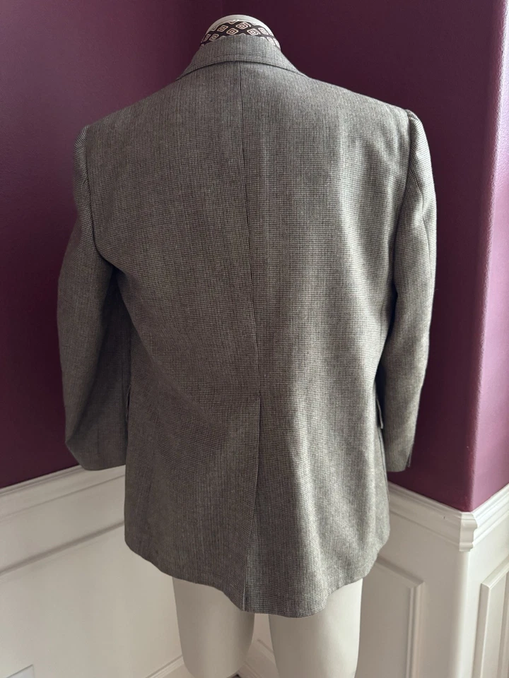 Chaleco reversible traje tweed de tres piezas hecho por la Unión años 70 44S 38W Foto 3 de 4