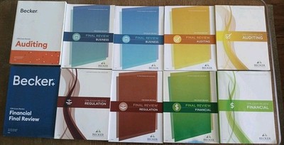 Lot Of 10 Becker CPA Exam Books and Final Review Books 2019