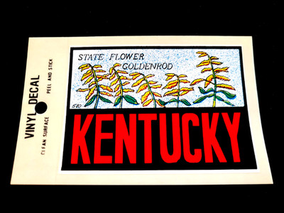 Kentucky State Flower Goldenrod Vintage Travel Souvenir Decal Window Sticker